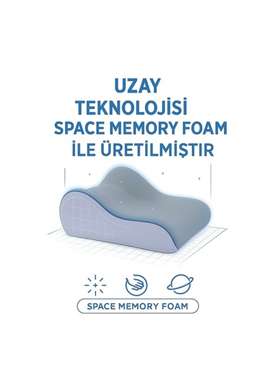Vıscora Ortopedik Vücut Destek Minderi Space Memory Foam -yıkanabilir Kılıf Ofis/ev/yatak Gri