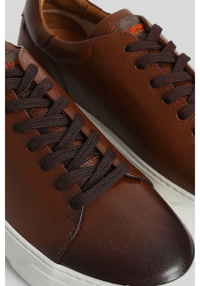 Lufian Tommy Erkek Deri Sneaker Ayakkabı Kahve Kahve