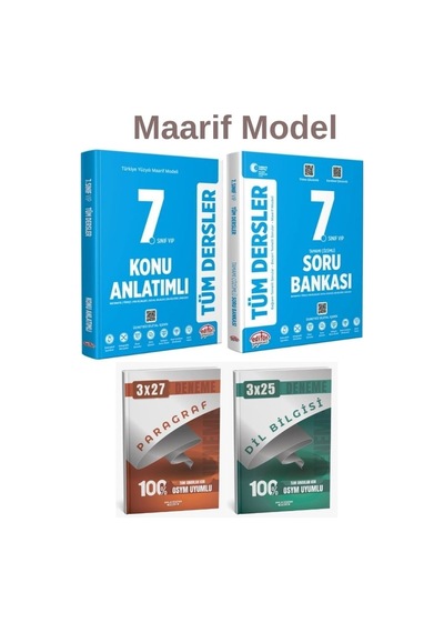 Editör + Anla Kazan 7. Sınıf Maarif Model Tüm Dersler Soru Ve Konu İle Anla Kazan Deneme 4 Lü Set