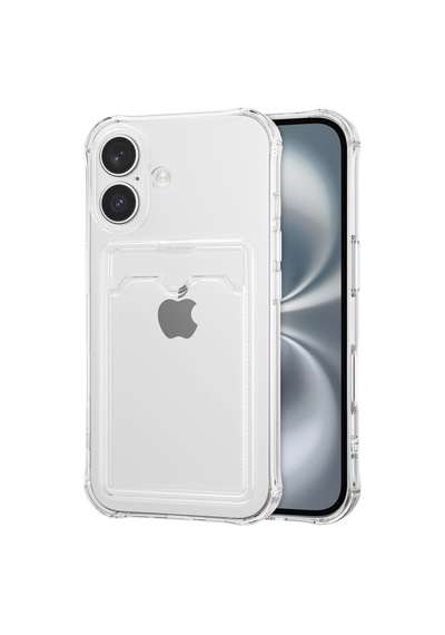 Teknomoda Apple Uyumlu iPhone 17 Kılıf Kartlıklı Anti Şok Korumalı Şeffaf Silikon Şeffaf Açık Şeffaf