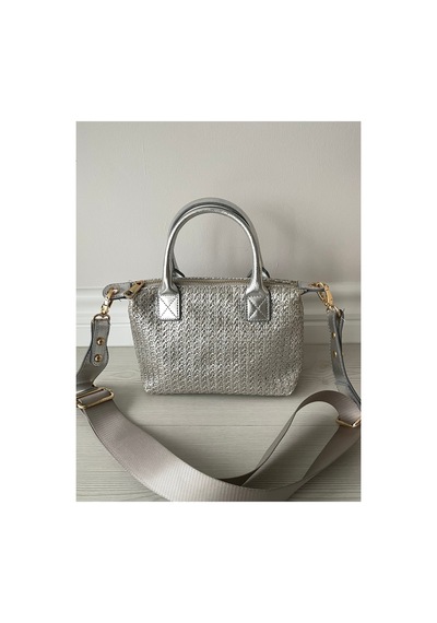 Nura Collection Gümüş Hasır Kadın Mini Mektup Model El Ve Omuz Çantası Gümüş - 851608308 Gümüş