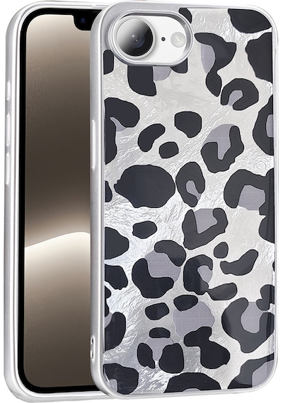 Apple Uyumlu iPhone 17e Kılıf Desenli Zore Mep Kapak - Gri Leopar