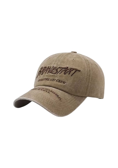 Tezzgelsin Unisex Eskitme Bravestart Nakışlı Ayarlanabilir Beyzbol Kep Şapka 2'li Set Yeşil - Camel