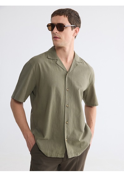 Lcw Vision Haki Regular Fit Krinkle Erkek Gömlek