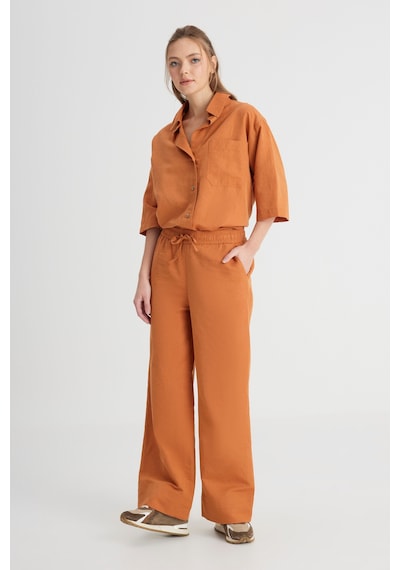 Wrangler Loose Fit Rahat Kesim Normal Bel Geniş Paça Kahverengi Pantolon W241596220 Kahverengi