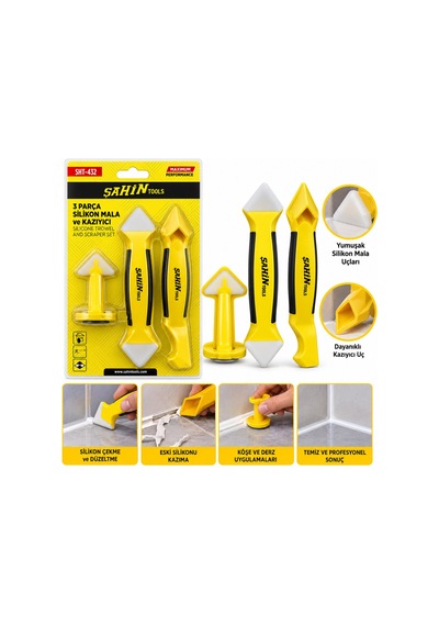 3pcs Silikon - Mala - Derz Kazıyıcı Set 5705