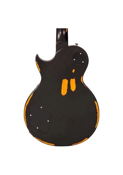 Vintage V100 Icon Elektro Gitar - Distressed Black Over Sunburst