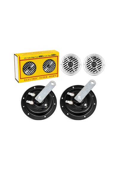 Mega Oto Market Universal 12v Süper Tone Hella Tip Korna Seti 430hz / 320hz Çiftli Krom Oto Kornası Güçlü Ses