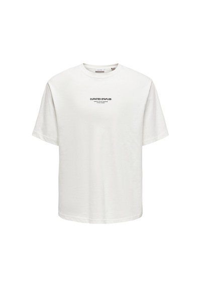 Only & Sons Erkek Onscurated Bisiklet Yaka %100 Pamuk T-shirt 22030925 Ekru Ekru
