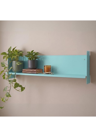 Mavi Metal Duvar Rafı - Masa Üstü Kitaplık Ve Çok Amaçlı Ofis Düzenleyici 21x70 Cm Diğer