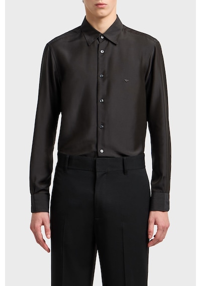 Emporio Armani İpek Karışımlı Regular Fit Klasik Yaka Gömlek Erkek Gömlek Em001537 Af17293 Uc001 Siyah SİYAH Emporio Armani İpek Karışımlı Regular Fit Klasik Yaka Gömlek Erkek Gömlek Em001537 Af17293 Uc001 Siyah SİYAH