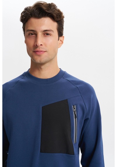 AR-MA Arma Erkek Slim Fit Scuba Interlok Bisiklet Yaka Sweatshirt Ön Sol Fermuarlı Cepli, Sol Kolda Etiketli K30124685402 İndigo-i1 AR-MA Arma Erkek Slim Fit Scuba Interlok Bisiklet Yaka Sweatshirt Ön Sol Fermuarlı Cepli, Sol Kolda Etiketli K30124685402 İndigo-i1