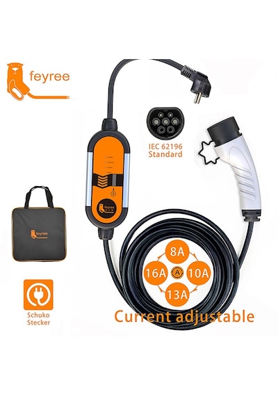 Feyree 10 Metre Ev Prizi 3.5 Kw Elektrikli Araç Taşınabilir Şarj Cihazı Tip-2 Mod 2