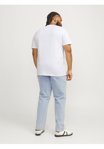 Jack & Jones Jack Jones Yazılı Erkek Büyük Beden Tişört 12243630 Beyaz