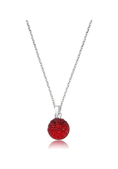 Gümüş Kırmızı Kristal Taşlı Kadın Kolye (503057267)