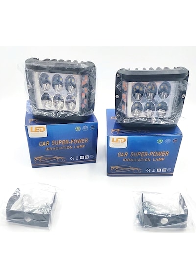 Motosiklet, Arazi Aracı 12 Ledli Beyaz Renk Turuncu Sinyalli Sis Farı Lambası 2 Adet