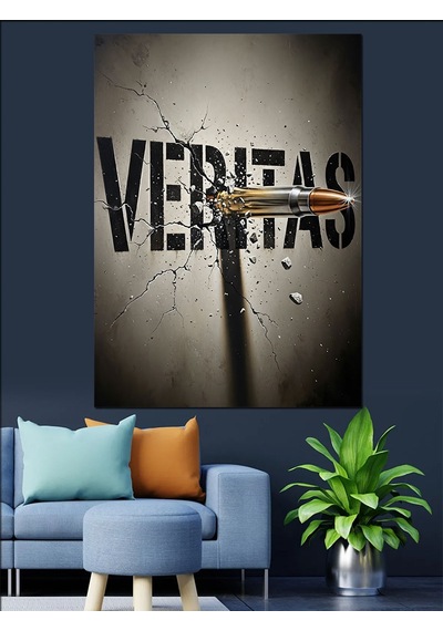 Ahşap Tablo Veritas Mermi Sanat Eseri
