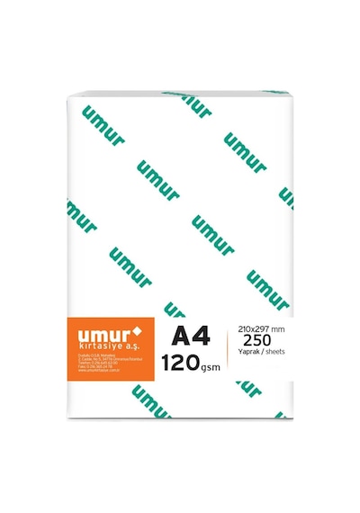 Umur A4 Gramajlı Fotokopi Kağıdı 120 Gr 250 Sayfa