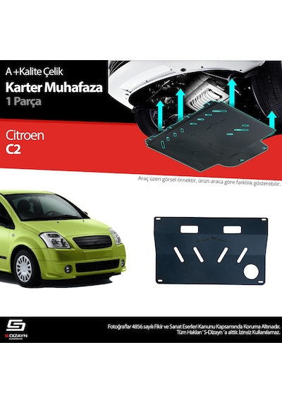 S-dizayn Citroen C2 Çelik Karter Muhafaza 2003-2009 A+ Kalite