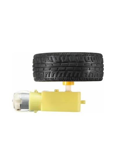 Robot Tekerlek Ve Dc Motor Seti 200rpm Araba Robot Akılı Araç Oyuncak 250rpm Dc 3v-9v