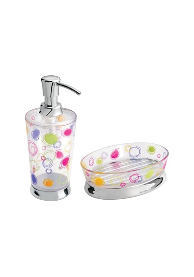 Sıa 2 Li Banyo Seti.Renkli Halkalı Model.Akrilik Diğer