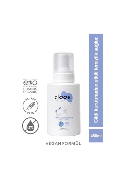 Organik El Temizleme Köpüğü 480ml - Çocuk Ve Yetişkin İçin - Yaban Mersini, Aloe Vera, Meyan Kökü - Cilt Temi