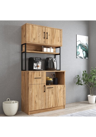 Tanmob Mtd0102 İnci 90 Cm Kapaklı Çekmeceli Raflı Mutfak Dolabı Çam Çam Tanmob Mtd0102 İnci 90 Cm Kapaklı Çekmeceli Raflı Mutfak Dolabı Çam Çam