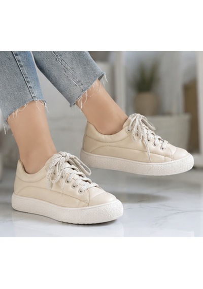 N Napa Shoe Np.7809.bej Deri Sneaker