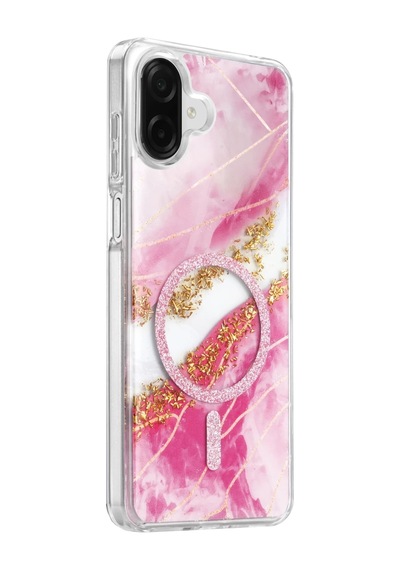 Onegif Samsung Samsung Galaxy Uyumlu A07 4g Lotus Simli Magsafe Kapak - Pembe