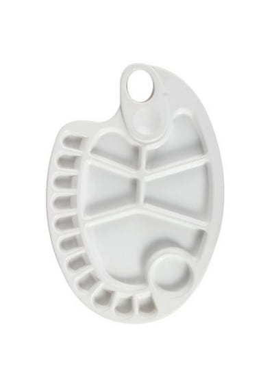 Plastik Resim Paleti 23x30 Cm. 18 Gözlü