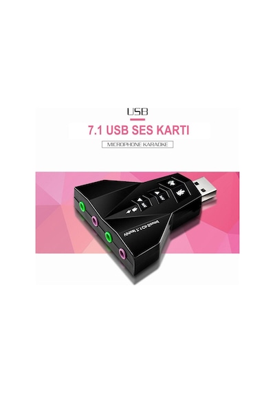 Usb Ses Karti 7+1 Virtual 3D Kablosuz Win7 Win8 Win10 Usb Audio Çevirici