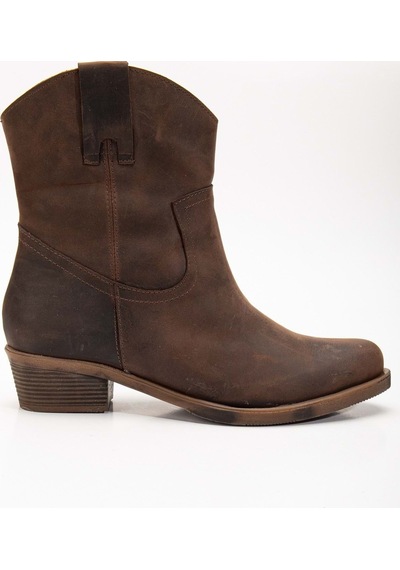 Analin Shoes Kadın Hakiki Deri Kovboy Bot Kahve