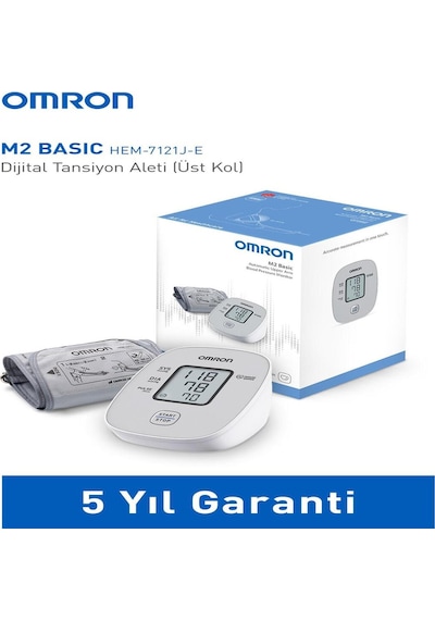 Omron M2 Basic Üst Koldan Pilli Dijital Tansiyon Aleti – Göstergeli 5 Yıl Garantili + Taşıma Çanta Hediyeli