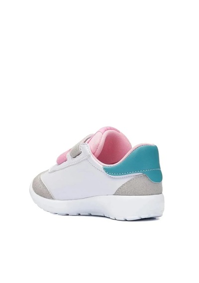 Zacoz Bebek Hafif Rahat Yumuşak Esnek Ortopedik Çift Cırtlı İlk Adım Sneaker Spor Ayakkabı Beyaz - Pembe