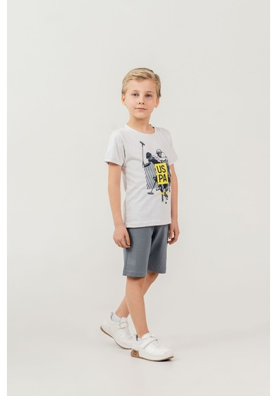 U.s. Polo Assn Kids U.s Polo Assn Erkek Çocuk Gri Bermuda Takım Us2472-c-v1 Grey