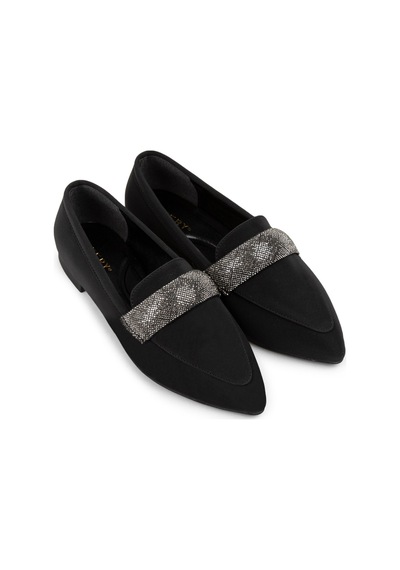 Deery Siyah Kadın Taşlı Babet - 38603zsyhc01 Siyah