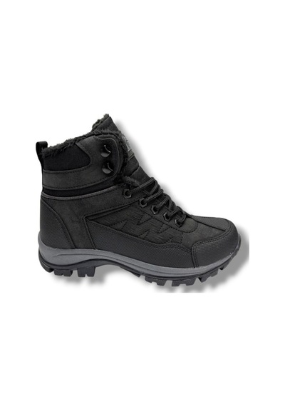 Cakgo 980-26 Deri İçi Kürklü Astar Anatomik Outdoor Erkek Çcouk Bot 36-39 Siyah