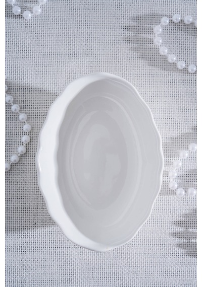 Acar King Oval Kayık Tabak - 13 Cm Beyaz