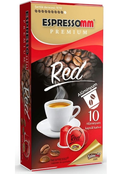 Espressomm® Premium Red Alüminyum Kapsül Kahve 10 Adet