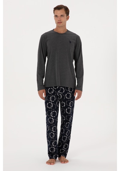 U.s. Polo Assn. Erkek Antrasit Melanj Pijama Takım 50318609-vr081 Antrasit Melanj