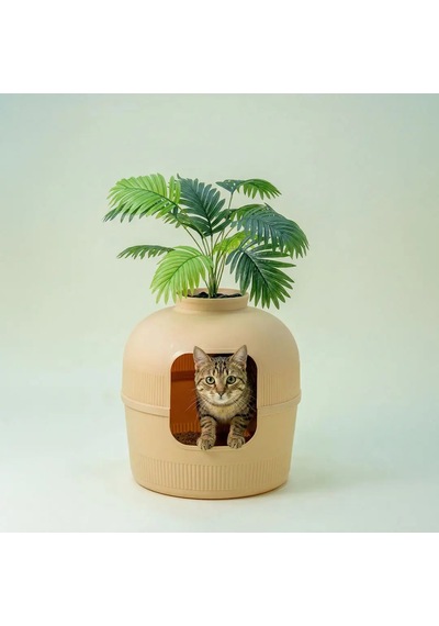 Missidea Dekorapet Dekoratif Kedi Tuvaleti Latte