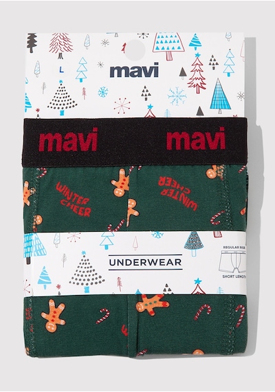 Mavi - Baskılı Boxer 0912133-71871 Yeşil
