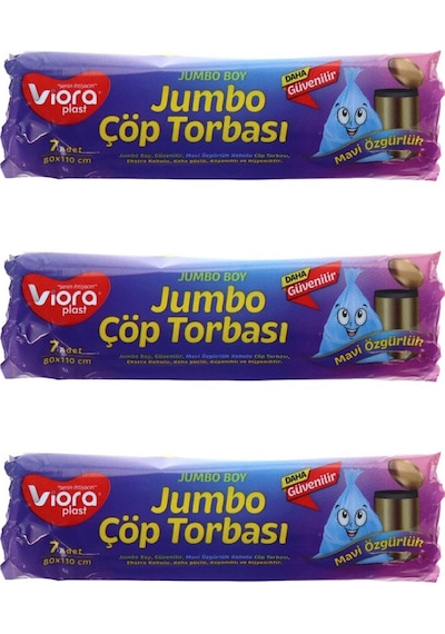 Viora Mavi Özgürlük Kokulu Mavi Çöp Torbası Poşeti 3 x 7'li 72 x 95 CM
