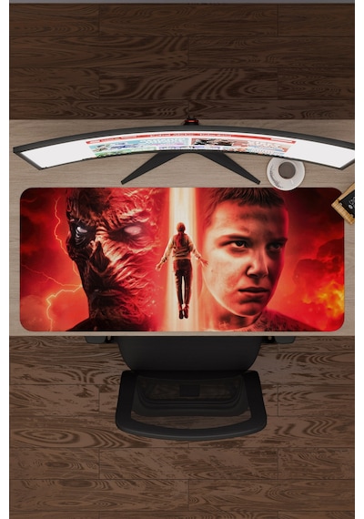 Stranger Things 2 V3 90x40 Xxl Gaming Kauçuk Kaymaz Taban Mouse Pad Fare Altlığı