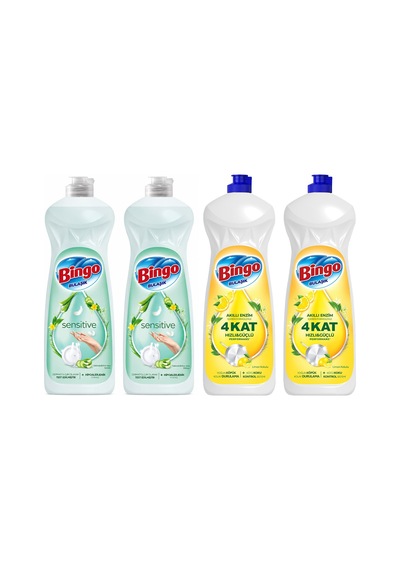 Bingo Bulaşık Deterjanı Sensitive Ve Limon 650ml X 4 Adet