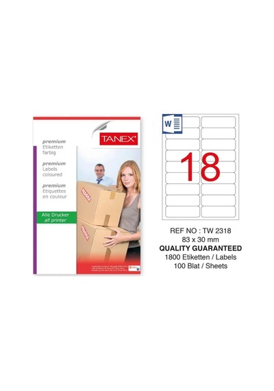 Tanex Tw-2318 Sevkiyat ve Lojistik Etiket 83x30 mm