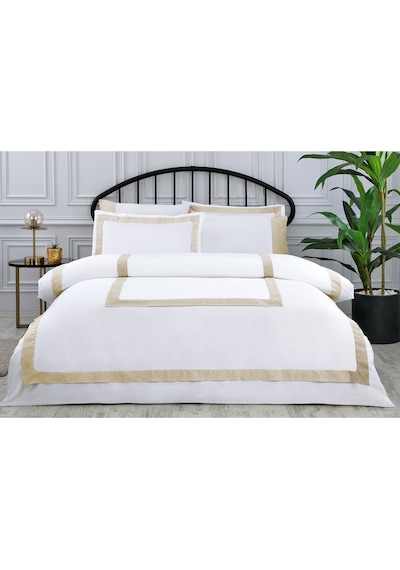 Özdilek Sadem Organik Acacia Çift Kişilik Saten Nevresim Takımı Krem