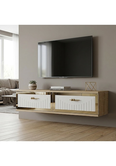 Tda1205bt Yuka Duvara Montaj Tv Stand Beyaz-traverten 120cm
