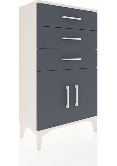 Arges Komodin Tek Raflı 3 Çekmeceli 2 Kapaklı 60x30x106 Aytaş... Aytaşı