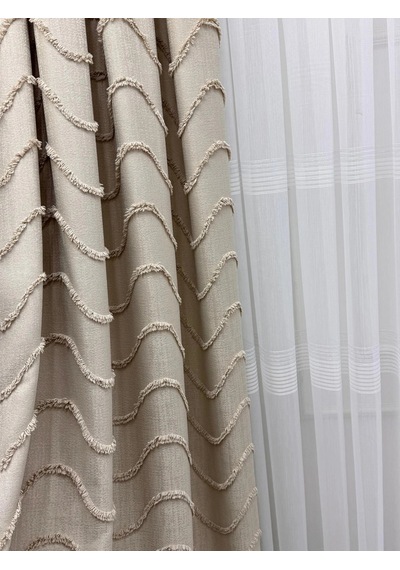 Nivemeshome Mila Bej 1/3 Pileli Fon Perde 50x250